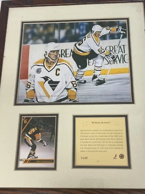 MARIO LEMIEUX "He dispara a Él anota" ENMARCADO Edición Limitada Salón de la fama NHL PENGUINS #66 Foto 1 de 4