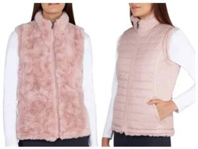 IMPRESIONANTE Chaleco para Mujer Nicole Miller Reversible Piel Sintética LG Foto 1 de 3