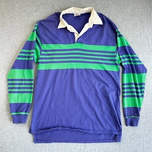 Le Tigre Polo Shirt Blue Green Men's Large Pullover Collared Long Sleeve - Picture 1 of 11