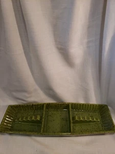 Vintage~Haeger Lrg. Green~Ceramic~Art Deco~Ashtray~720-S USA~15.25"Lx5"W(B7) - Picture 1 of 11