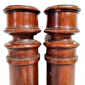 2 Antique French Carved Wood Baluster Columns 9 in – Architectural Salvage - Picture 1 of 10