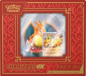 POKEMON CHARIZARD ex SUPER PREMIUM COLLECTION OPEN BOX FIGURE + 3 PROMO CARDS - Picture 1 of 6