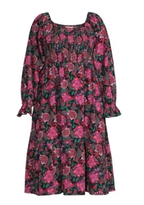 Terra & Sky Women’s Plus 3X Square Neck Peasant Dress NWT - Picture 1 of 17