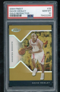 2004-05 Topps Finest David Wesley #25 GOLD Refractor 12/15 !!! PSA 10 ROCKETS