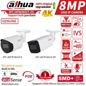 NEW !US Stock Dahua Wizsense 8MP 4K Starlight POE IP Camera 2841 Series Bullet - Picture 1 of 23