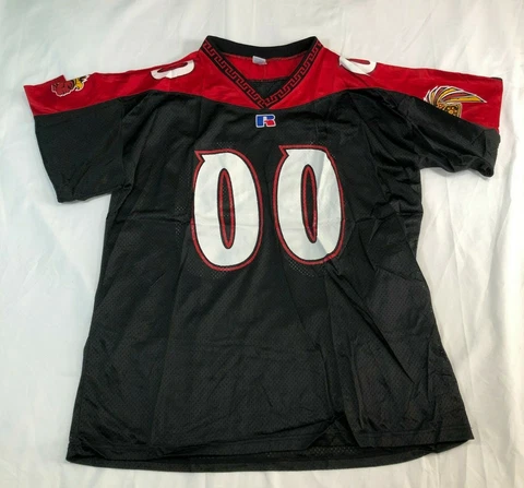 Vintage San Deigo State Aztecs Football Jersey XL Black Russell Athletic #00 Cover