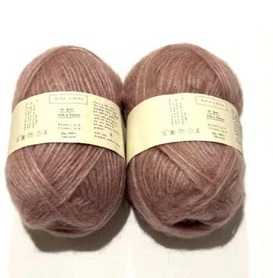 Lote de 2 fios Biches Buches Le Gros seda mohair rosa claro DL 3259 Itália 162 YD - Imagem 1 de 4
