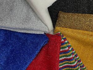 SPARKLE TINSEL Lurex Fabric Stretch Material Metallic Rasta Glitter - 150cm wide