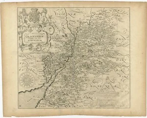 Antique Map of Gloucestershire by Camden (1637) - Picture 1 of 1
