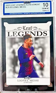 2022 Lionel Messi Leaf Legends Achievement Graded ISA 10 GEM MT #LA-05 - Picture 1 of 2