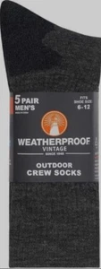 WETTERFESTE VINTAGE OUTDOOR CREW SOCKEN 5 PAAR HERREN GRÖSSE 6-12 WOLLMISCHUNG, FARBEN - Bild 1 von 2