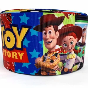 GROSGRAIN RIBBON 5/8", 7/8", 1.5" & 3" Toy Story Cartoon Blue Printed USA SELL - Picture 1 of 3