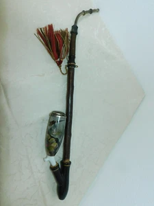 Pipa Con Bastone Pipa In Porcellana Motivo "Donna Con Falce E Nido Di Aquila" - Picture 1 of 13