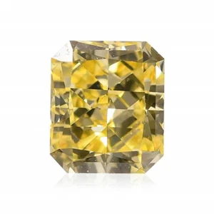Diamantes sueltos naturales amarillos intensos de lujo VS2 0,37 TCW diamante único radiante - Imagen 1 de 8