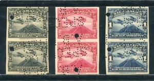 NICARAGUA VULKAN LUFTFARBVERSUCHE PROBE IMPERF 1929 AMERIKANISCHE BANKNOTE CO. - Bild 1 von 2