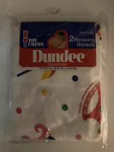 De colección Dundee Dos Mantas Receptoras Juguete Pecho Patrón Sonajeros Nuevo de Lote Antiguo 30" x 40" - Imagen 1 de 9