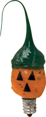 VICKI JEAN'S Pumpkin Face Novelty Light Bulb - 3 Watt Silicone Dipped - Halloween