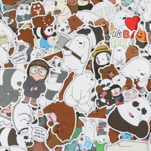 Lindas calcomanías de vinilo VSCO de dibujos animados de oso de hielo We Bare Bears 100 un. - Imagen 1 de 8