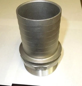 Hose Barb for 3" ID Hose X 3" Male NPT Hex Brewing 316 Stainless HB300SSI - Picture 1 of 3