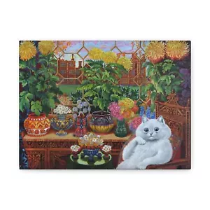 Quadro Stampa su Tela Louis Wain Gatto in Giardino Stanza Decorazione - Foto 1 di 28