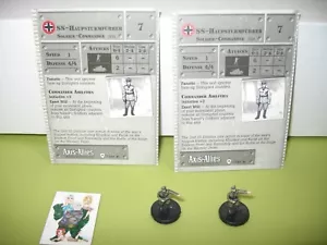 =Axis & Allies Miniatures BASE SET SS-Haupsturmfuhrer 2 PIECES with cards 37/48= - Picture 1 of 1