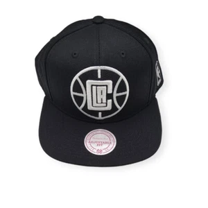 Mitchell & Ness Los Angeles Clippers Wool Solid B&W Logo Adjustable Snapback Hat - Picture 1 of 6