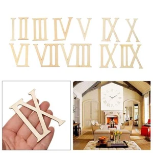 Home Decorations Craft Pieces Roman Numerals Wooden Clock Accessories Wood Chip - Picture 1 of 9