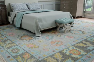 New 8x10 Oushak Rug Transitional Handmade Hand Knotted Living Room Area Rug Gray - Image 1 of 4