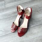 Miz Mooz Wynn Red Patent Leather Laser Cut Sandals Size 8