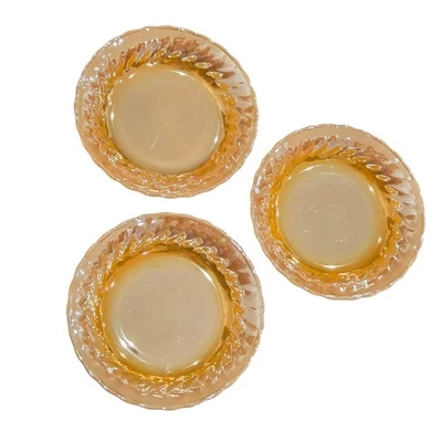 Vintage Anchor Hocking Fire King Peach Luster Shell Plates Set Of 3 8 inch - Image 1 of 4