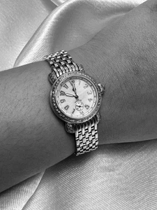 MICHELE - CSX Diamond Bezel Petite silberfarbene Damenuhr MOP SS MW03A01 - Bild 1 von 10