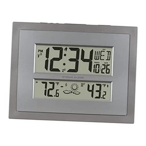 512-85937-INT Atomic Digital Wall Clock with Temperature & Forecast in - Picture 1 of 8