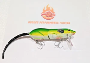 SLICKLINE Floating Jointed Rattling RAT Swimbait Fishing Lure Bass Pike GREEN - Picture 1 of 7