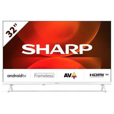 Televisore SMART TV Sharp 32" LED HD DVB-T2 Android 32FH2EA FRAMELESS Bianco - Immagine 1 di 4