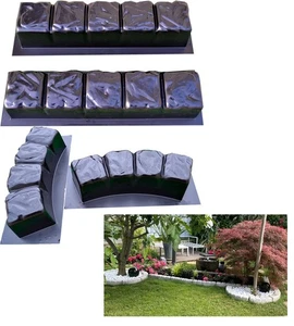 Moldes de hormigón borde piedra hormigón borde borde borde de borde de hormigón vendido juego de 4 piezas moldes BR02+BR04 - Imagen 1 de 8