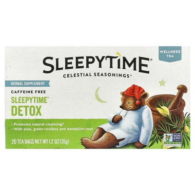 Té Wellness, Sleepytime® Detox, sin cafeína, 20 bolsitas de té, 1,2 oz (35 g) Foto 1 de 3