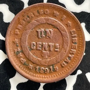 1891 Honduras 1 Centavo Lot#JM0192 Scarce! KM#61 - Picture 1 of 2