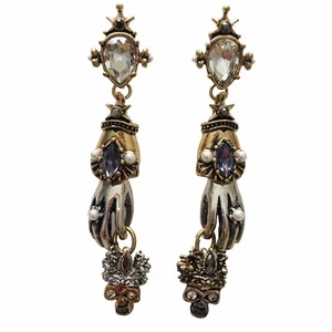 Schädel Punk Hängel Ohrringe Halloween Skelett Schmuck - Bild 1 von 14