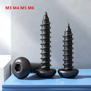 Button Head Allen Screws Black Socket Self Tapping Screws Grade 8.8 M3 M4 M5 M6 - Picture 1 of 9