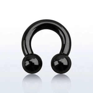 Circular Barbell Blackline BALL Hufeisen Brustpiercing Ohr Septum Intim 2,0MM - Bild 1 von 2