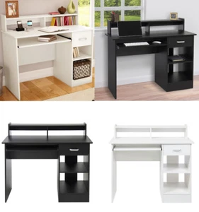 Computer Desk PC Laptop Table Workstation Study Home Office With Drawers - Picture 1 of 10