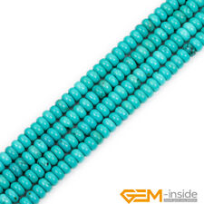 Natural Rondelle Blue Turquoise Gemstone Spacer Loose Beads Jewelry Making 15" 