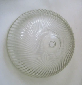 Vintage Klar Geripptes Glas Decken Lampenschirm Wirbelmuster 8,5x8,5 - Bild 1 von 11