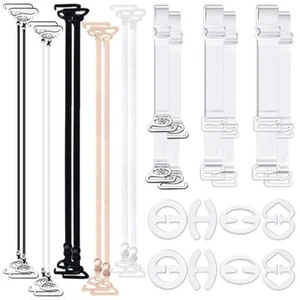 24 Pieces Clear Bra Straps Invisible Adjustable Bra Strap Non-Slip Bra Replac... - Picture 1 of 7