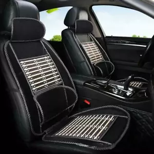 Car Conjoined Steel Wire Seat Breathable Massage Lumbar Cushion Cover Black - Picture 1 of 6