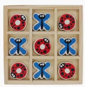 NUOVO TicBugToe - Tic Tac Toe gioco educativo da viaggio in legno INIZIA DI NUOVO EcoFriendly - Foto 1 di 2