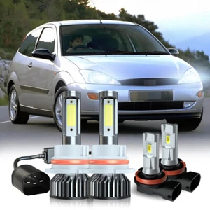 For Ford Focus 2005-2007 LED Headlight Hi/Lo + Fog Light Bulbs Combo 6000K - Picture 1 of 14