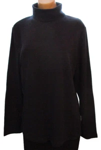 New Karen Scott XL long sleeve turtleneck knit cotton pullover navy blue top - Picture 1 of 3