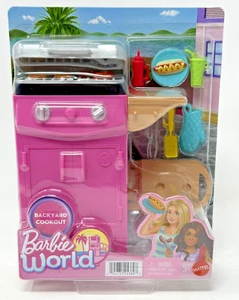 Barbie World Juguete Barbacoa Parrilla Patio Trasero Cocina - Imagen 1 de 10