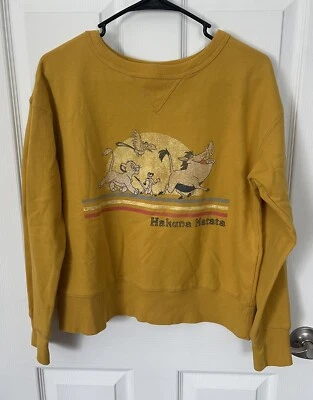 Disney Lion King Sweatshirt Size Large Graphic Design Yellow Hakuna Matata - Image 1 of 4